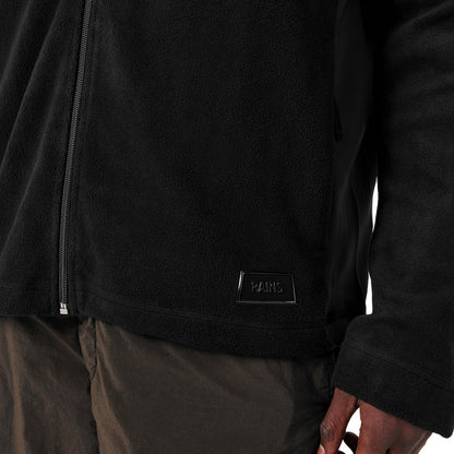 Black - Side - Rains Mens Sintra Colour Block Hooded Fleece Jacket