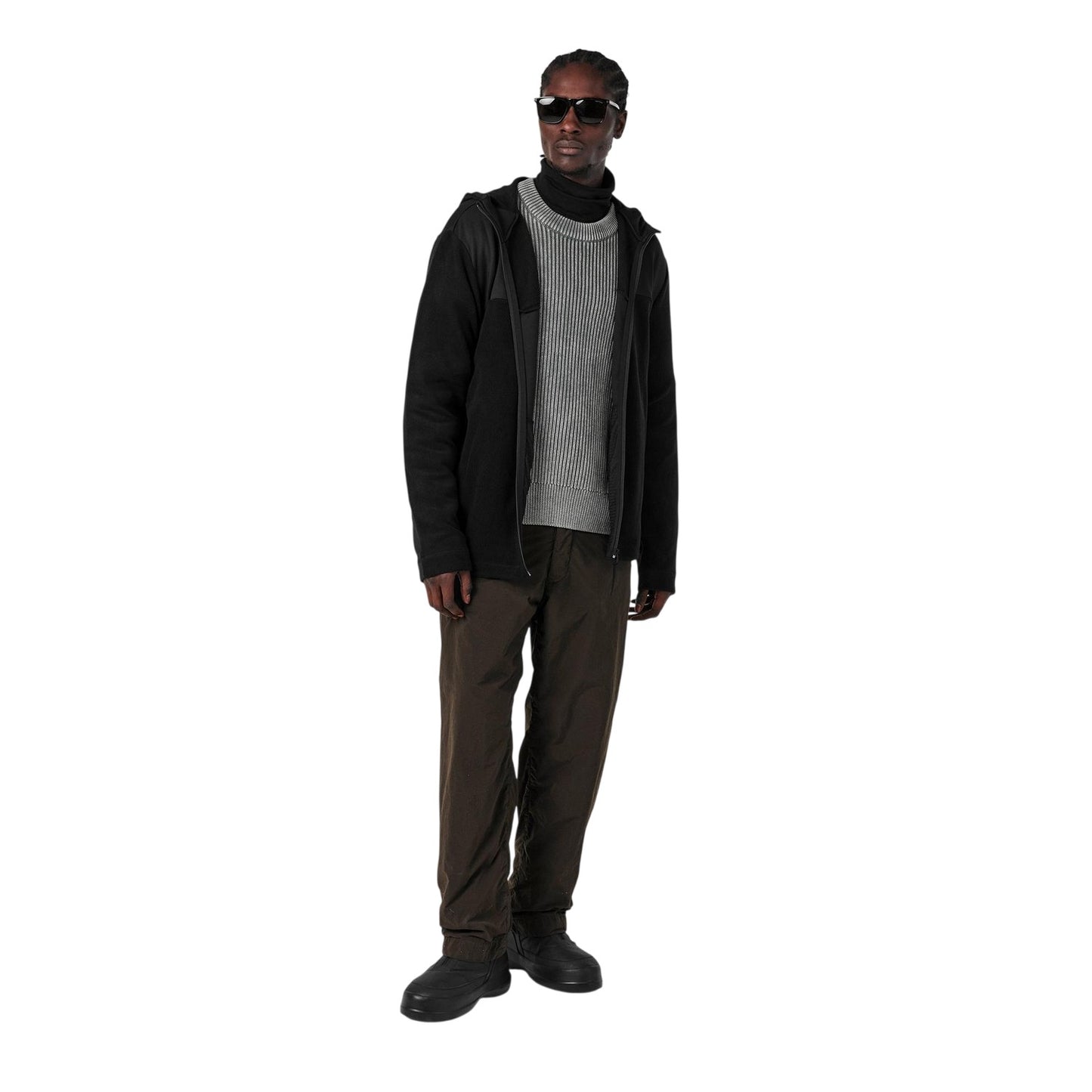 Black - Lifestyle - Rains Mens Sintra Colour Block Hooded Fleece Jacket