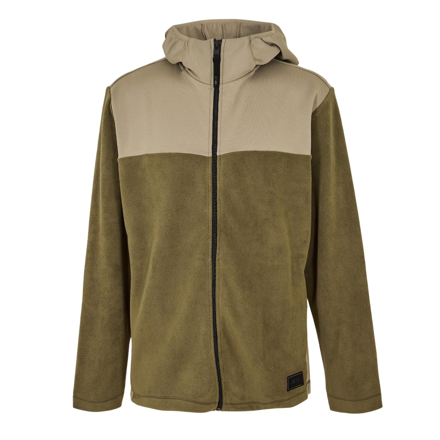 Marsh Green - Front - Rains Mens Sintra Colour Block Hooded Fleece Jacket