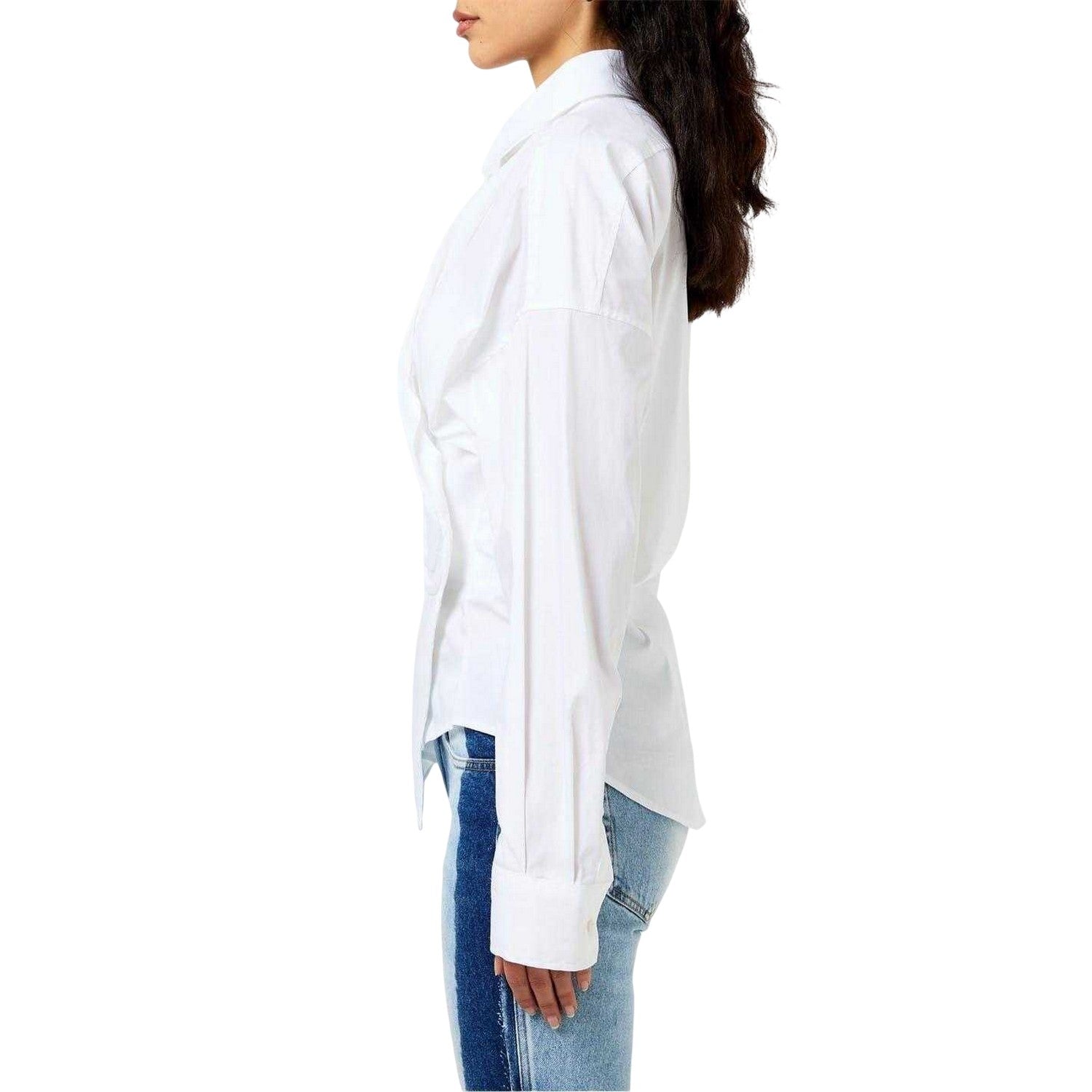 Bright White - Side - Diesel Womens-Ladies C-Siz-N2 Embossed Shirt