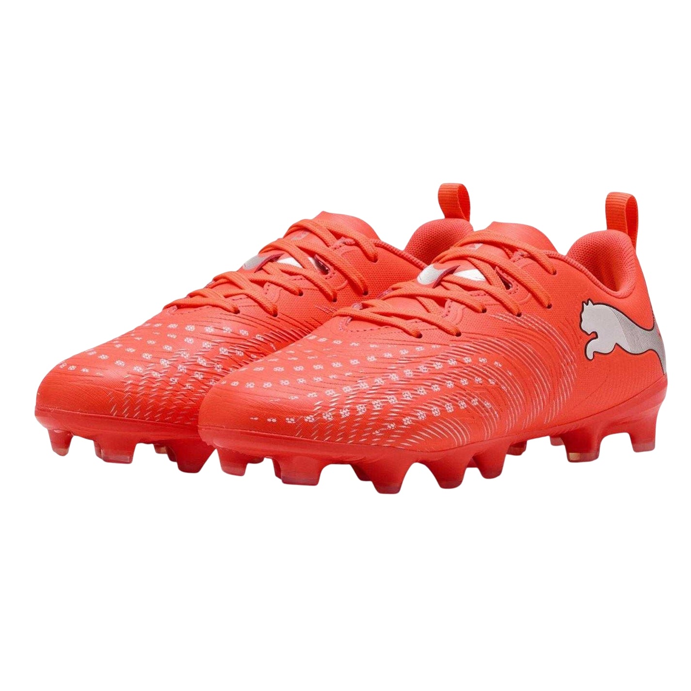 Red-Silver - Lifestyle - Puma Childrens-Kids Future 9 Play Firm Ground Football Boots