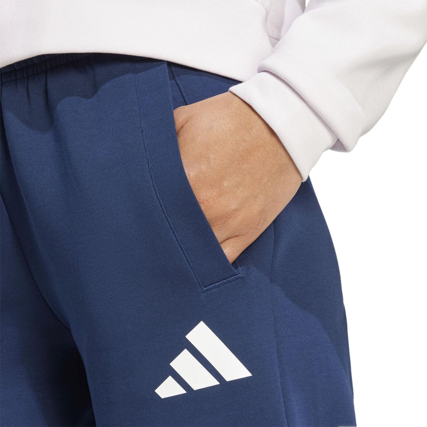 Collegiate Navy - Side - Adidas Womens-Ladies Olympic Poland Tracksuit Bottoms