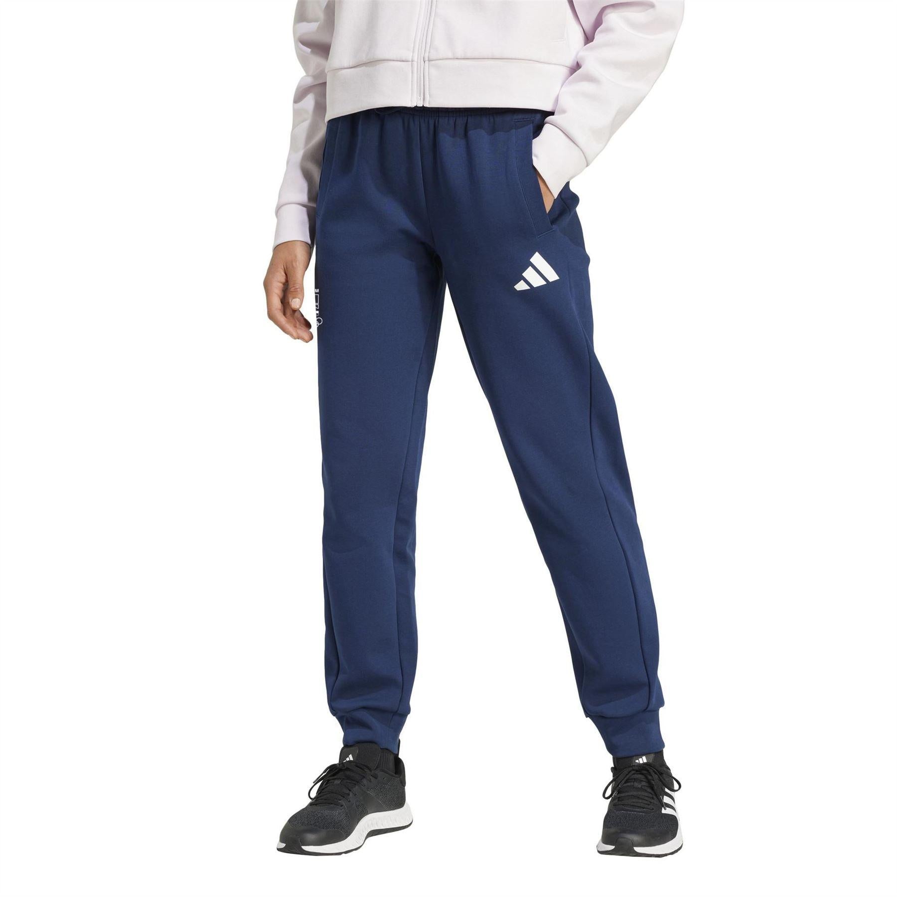 Collegiate Navy - Pack Shot - Adidas Womens-Ladies Olympic Poland Tracksuit Bottoms