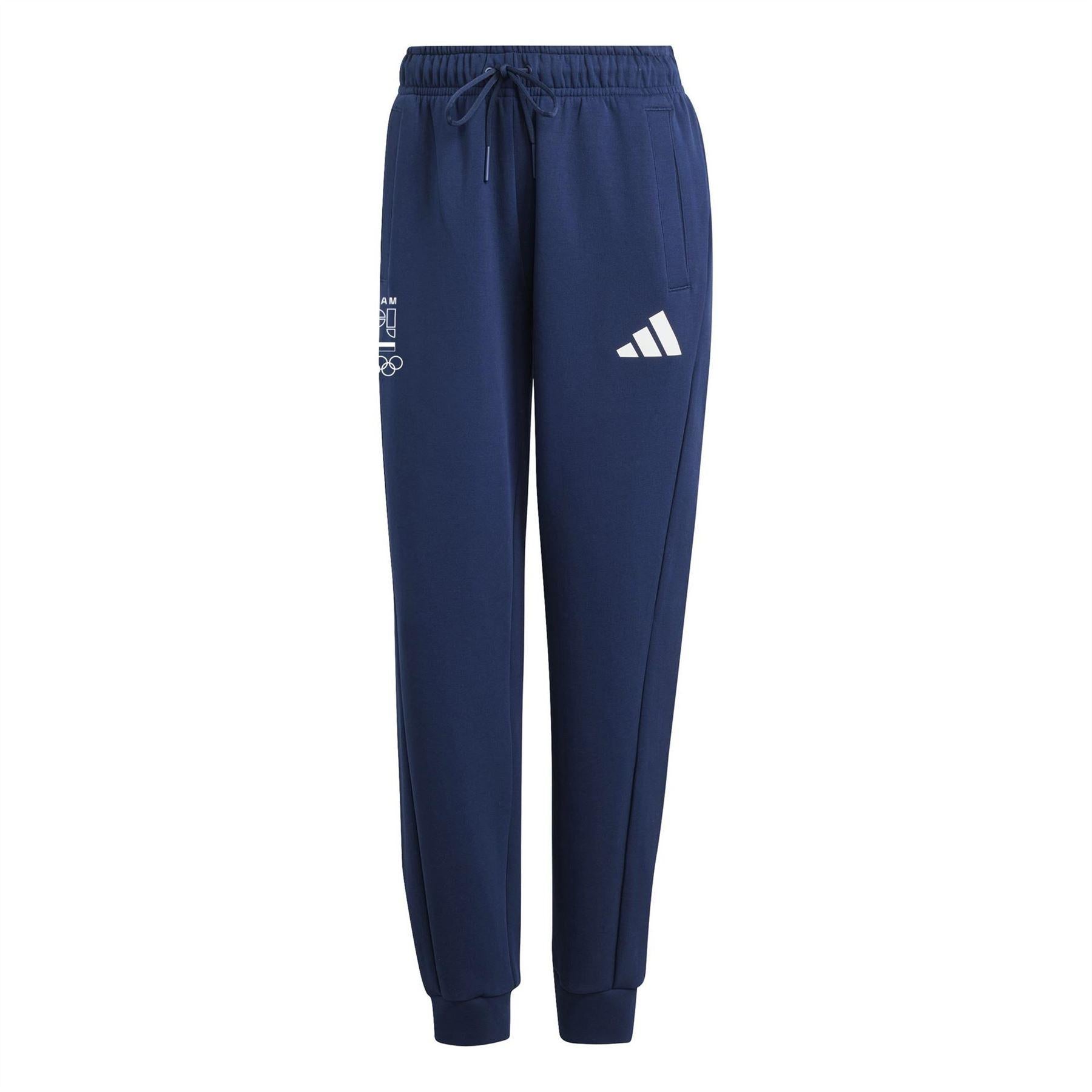 Collegiate Navy - Front - Adidas Womens-Ladies Olympic Poland Tracksuit Bottoms