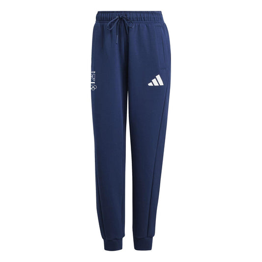 Collegiate Navy - Front - Adidas Womens-Ladies Olympic Poland Tracksuit Bottoms