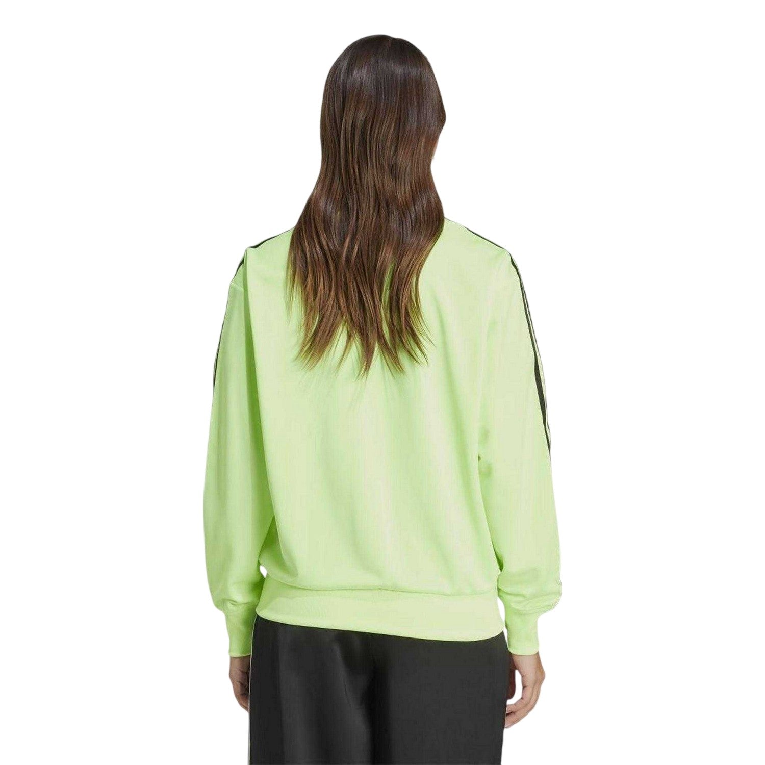 Green - Back - Adidas Womens-Ladies Firebird 3 Stripes Track Top