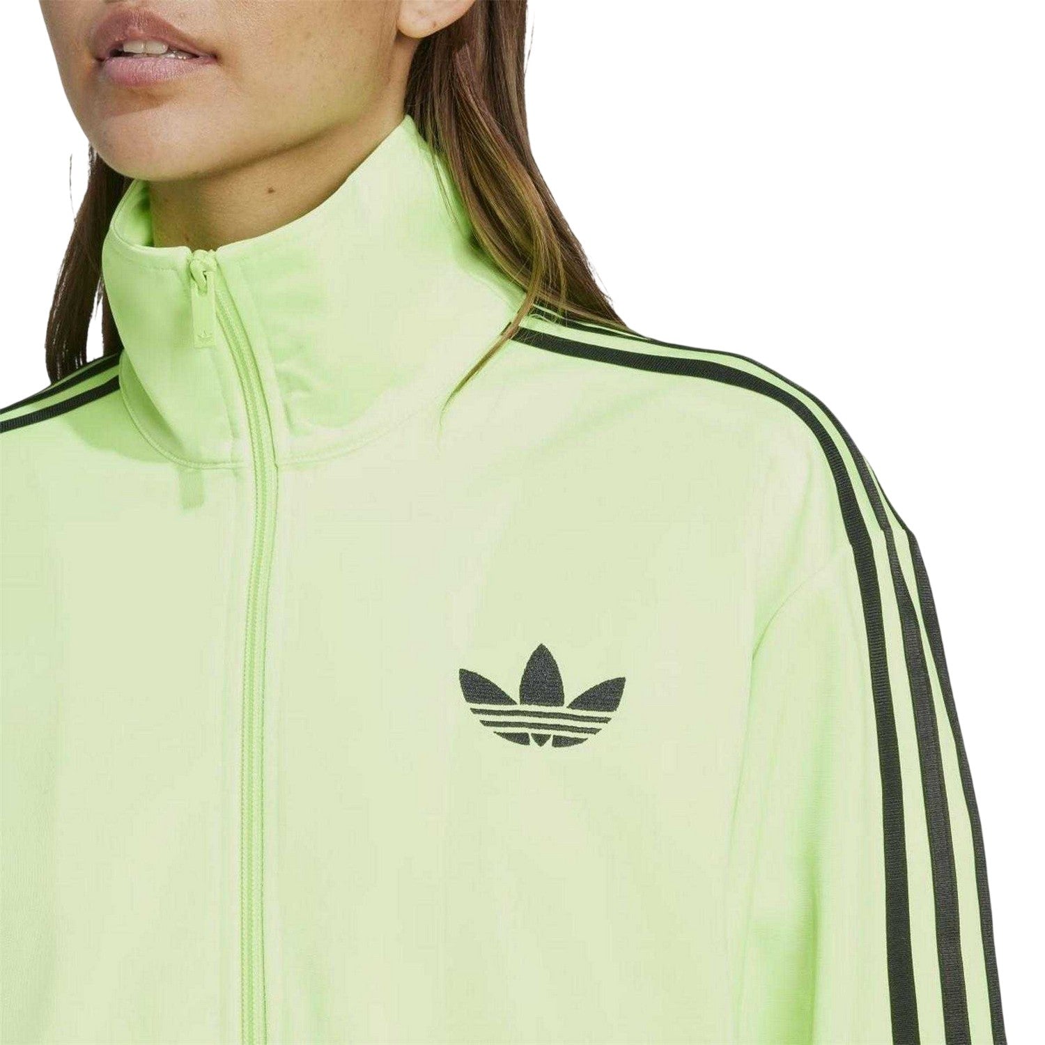 Green - Side - Adidas Womens-Ladies Firebird 3 Stripes Track Top