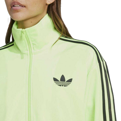 Green - Side - Adidas Womens-Ladies Firebird 3 Stripes Track Top