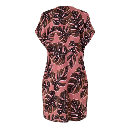 Sunkissed-Palm Leaf - Back - Biba Womens-Ladies All-Over Print Tunic Dress