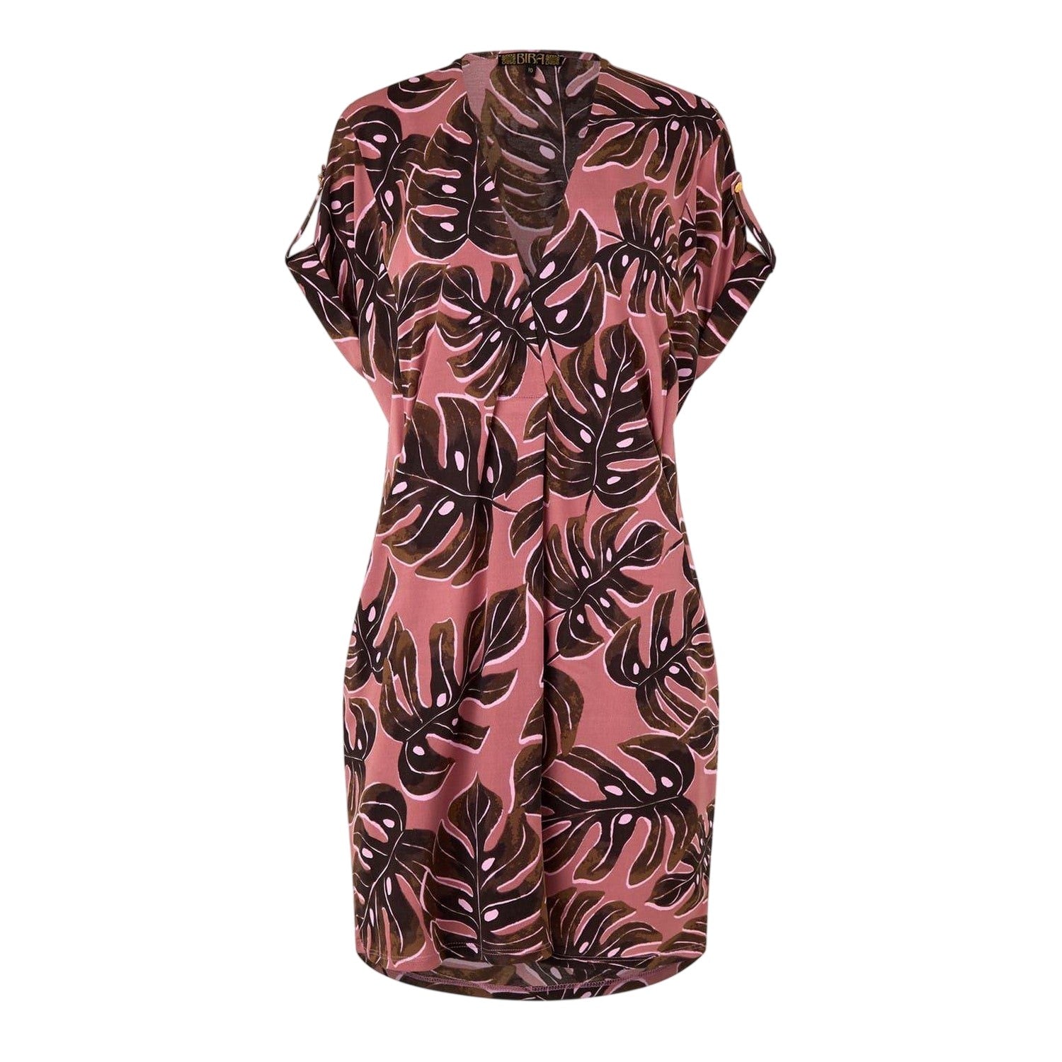 Sunkissed-Palm Leaf - Front - Biba Womens-Ladies All-Over Print Tunic Dress