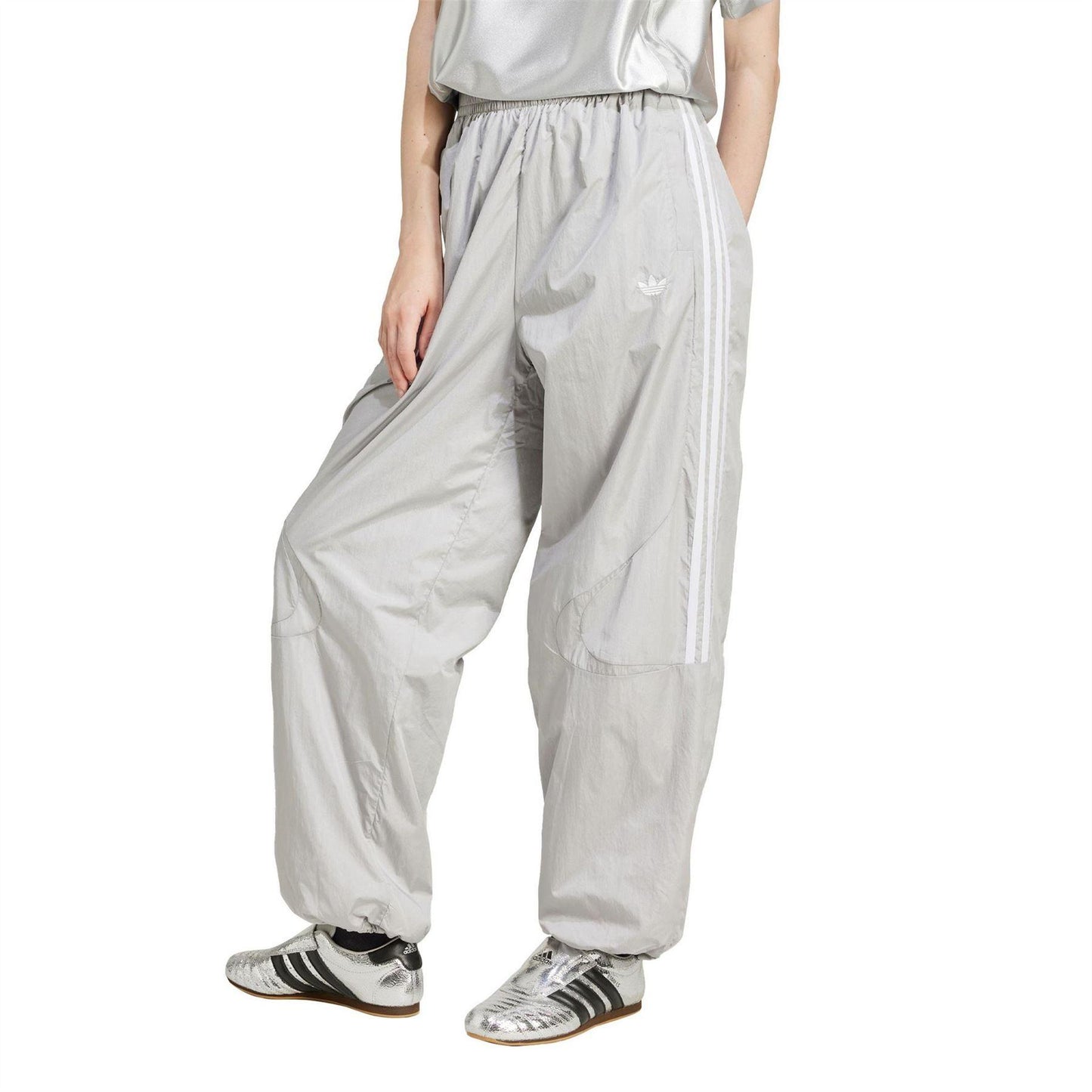 Grey - Lifestyle - Adidas Womens-Ladies Teamgeist Oversized Jogging Bottoms