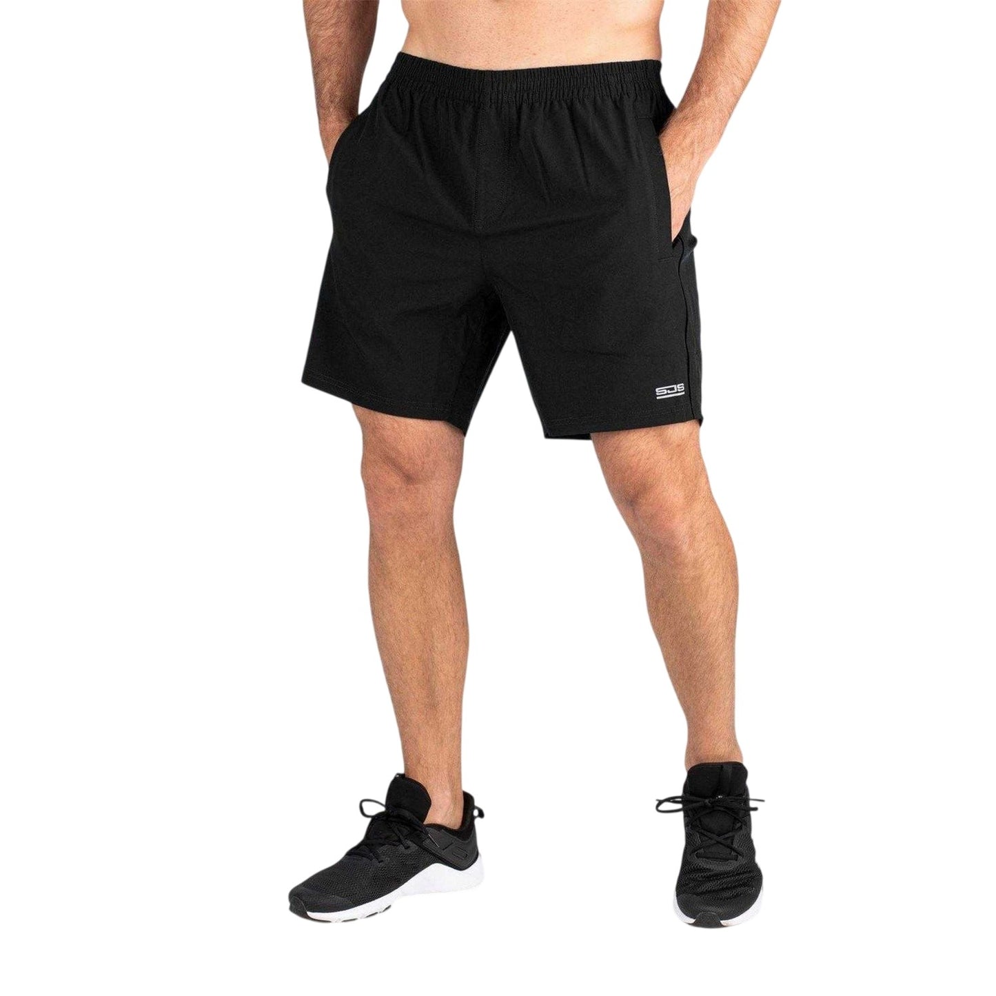 Black - Front - Sjeng Sports Mens Logo Shorts