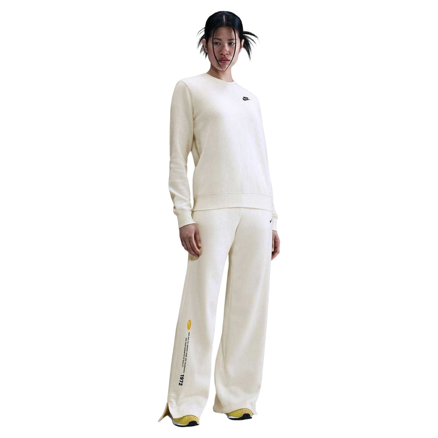 Sail White-Black - Front - Nike Womens-Ladies NSW Classic Wide Leg Trousers