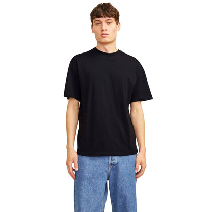 Black - Side - Jack And Jones Mens Bradley T-Shirt (Pack of 2)