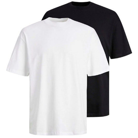 Black - Front - Jack And Jones Mens Bradley T-Shirt (Pack of 2)
