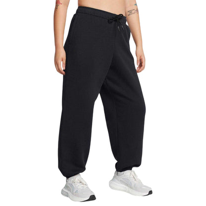 Black - Side - Under Armour Womens-Ladies Wordmark Oversized Jogging Bottoms