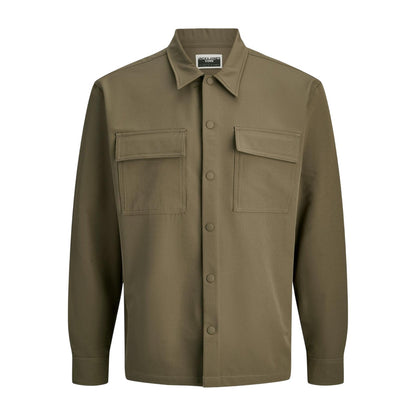 Crocodile - Front - Jack And Jones Mens Commute Solid Long-Sleeved Shirt
