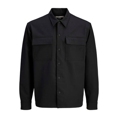 Black - Front - Jack And Jones Mens Commute Solid Long-Sleeved Shirt