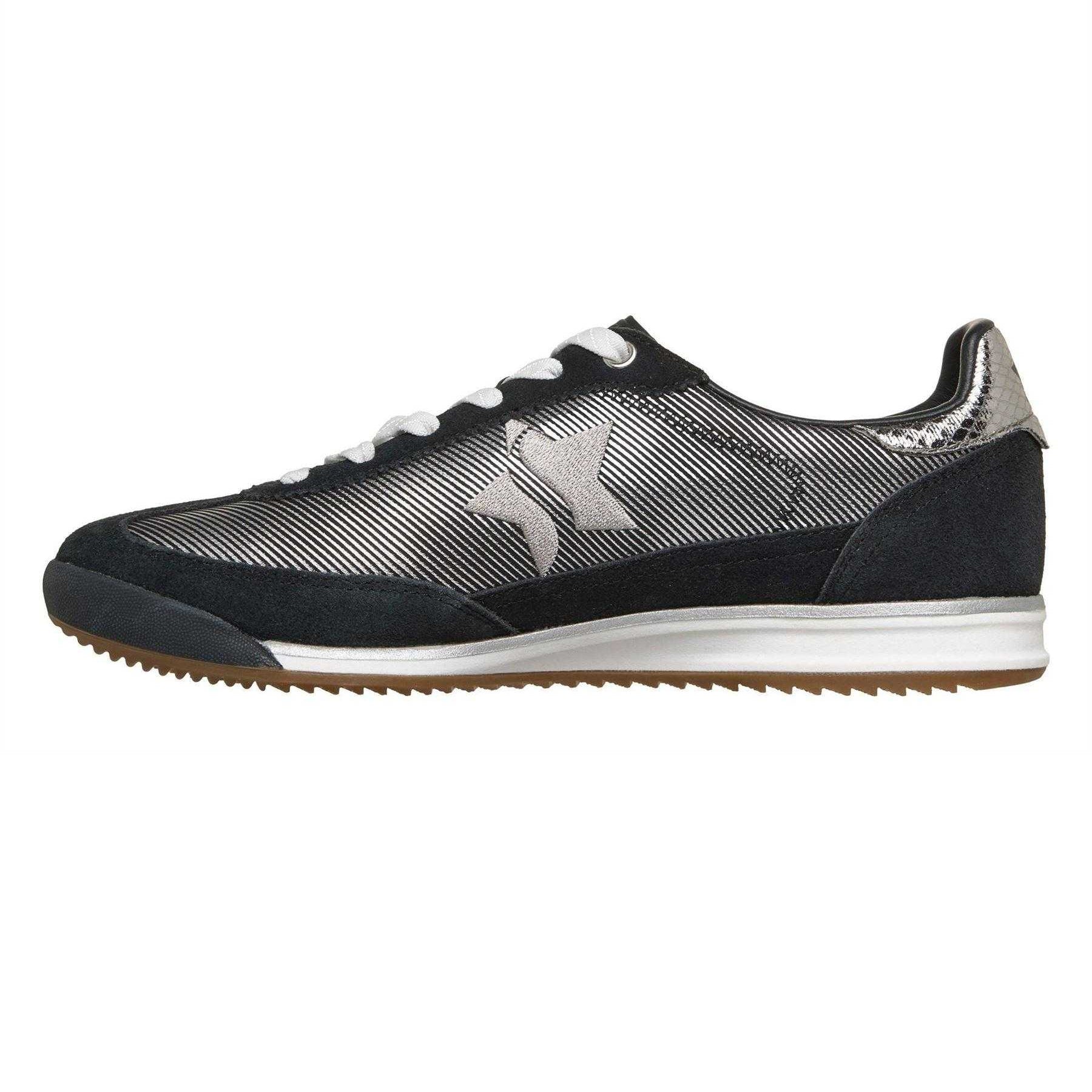 Black-Silver - Back - Skechers Womens-Ladies SKX 92 Suede Panel Trainers