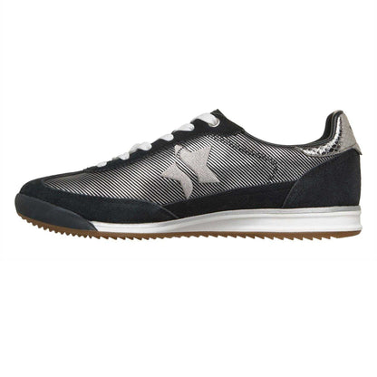 Black-Silver - Back - Skechers Womens-Ladies SKX 92 Suede Panel Trainers