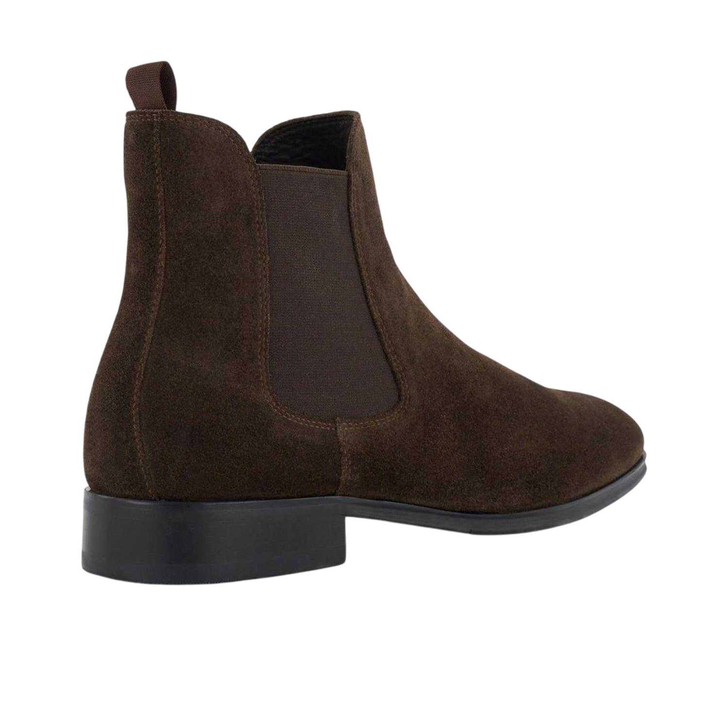 Dark Brown - Back - Dune London Mens Lo Mandatory Suede Chelsea Boots