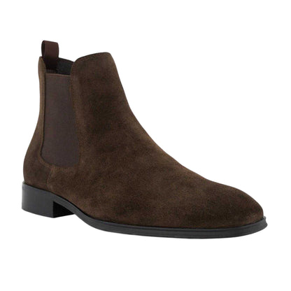 Dark Brown - Lifestyle - Dune London Mens Lo Mandatory Suede Chelsea Boots