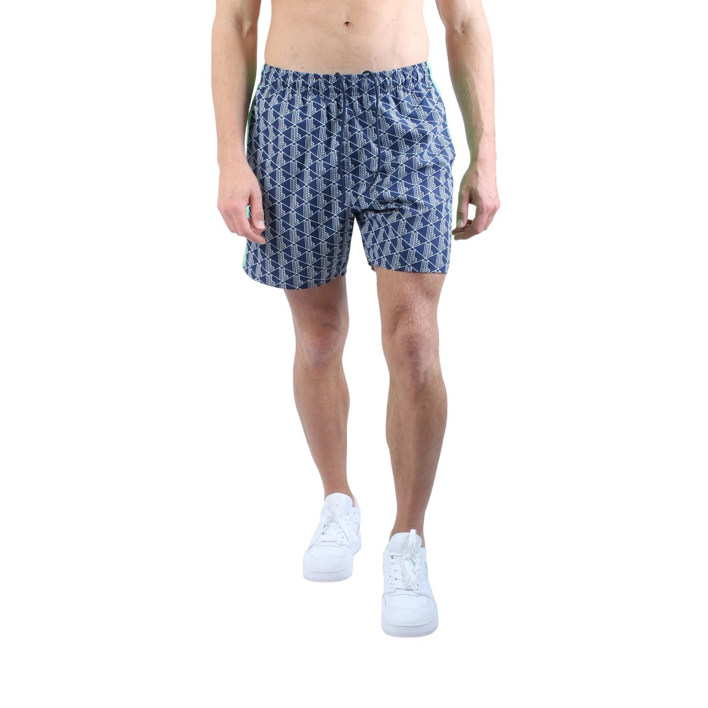 Multicoloured - Front - Lacoste Mens Monogram Mid Length Swimming Trunks