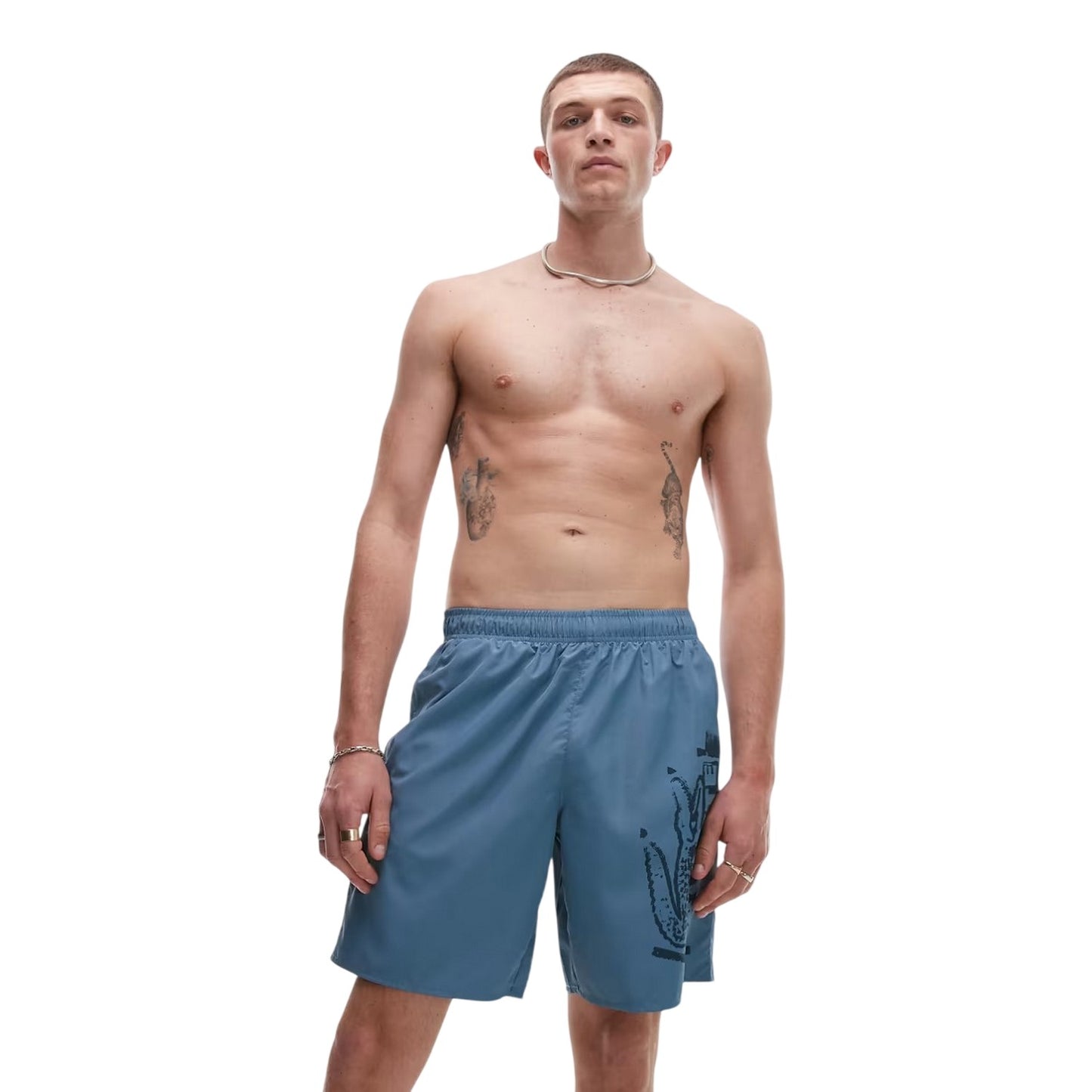Blue - Lifestyle - Lacoste Mens Logo Swimming Trunks