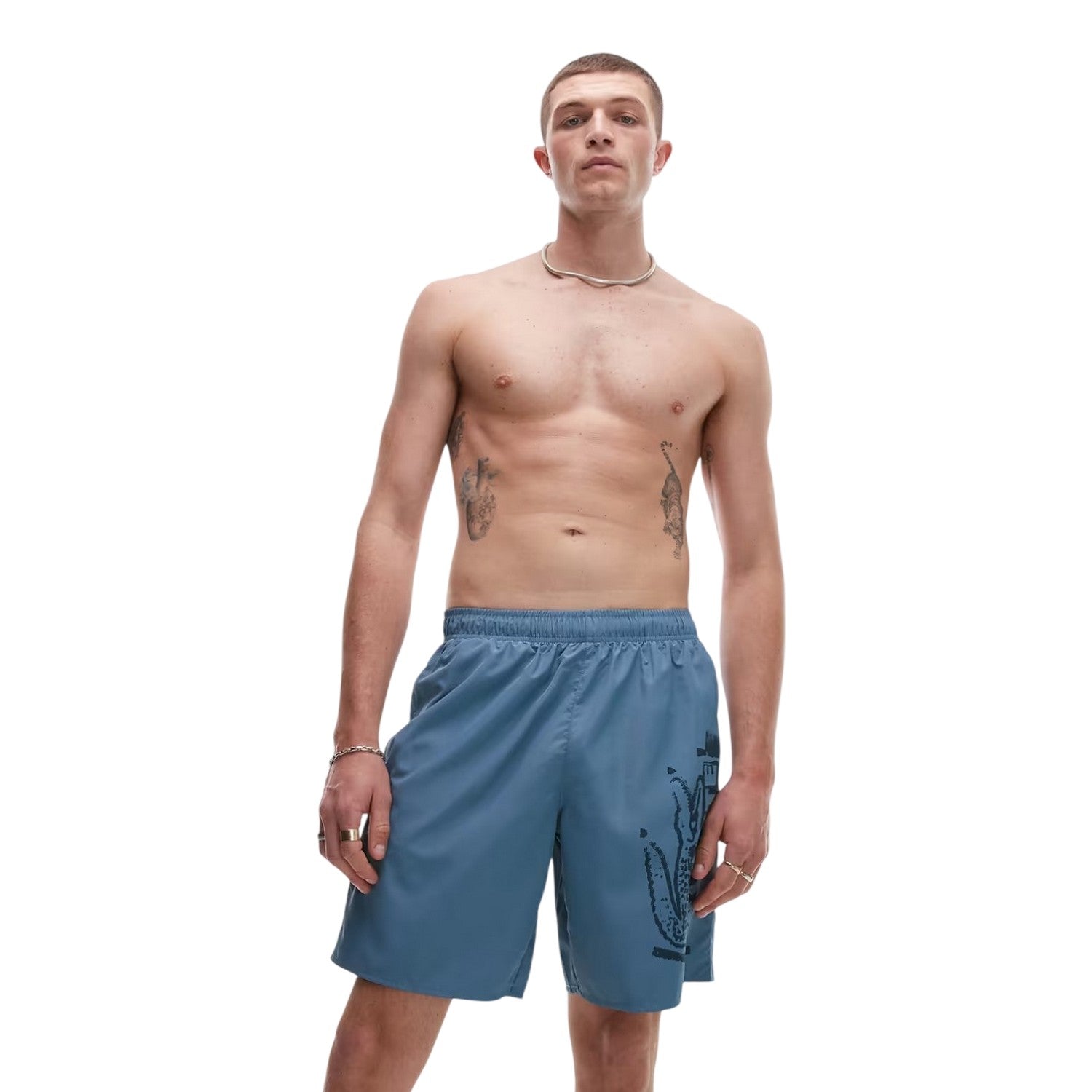 Blue - Lifestyle - Lacoste Mens Logo Swimming Trunks