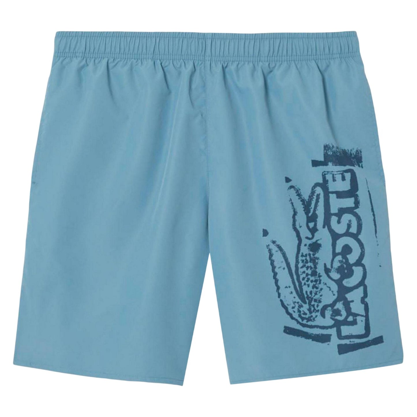 Blue - Front - Lacoste Mens Logo Swimming Trunks