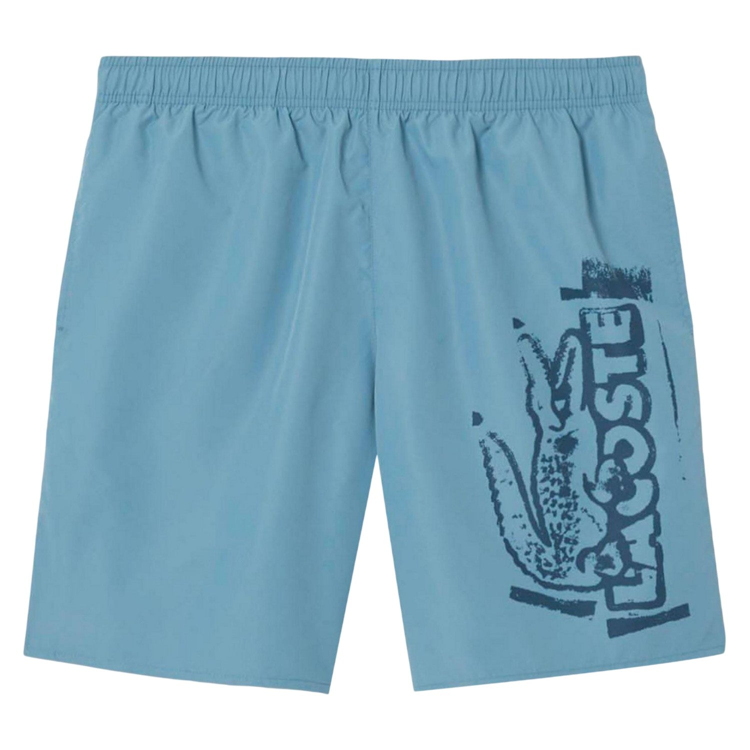 Blue - Front - Lacoste Mens Logo Swimming Trunks