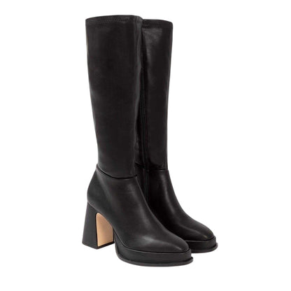 Black - Lifestyle - I Saw It First Womens-Ladies Retro Platform Knee-High Boots