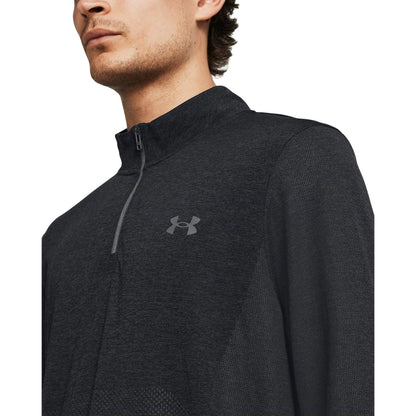 Grey - Side - Under Armour Mens Stride Quarter Zip Top