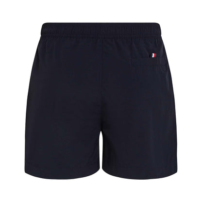 Blue - Back - Tommy Hilfiger Mens Flag Mid Length Swim Shorts