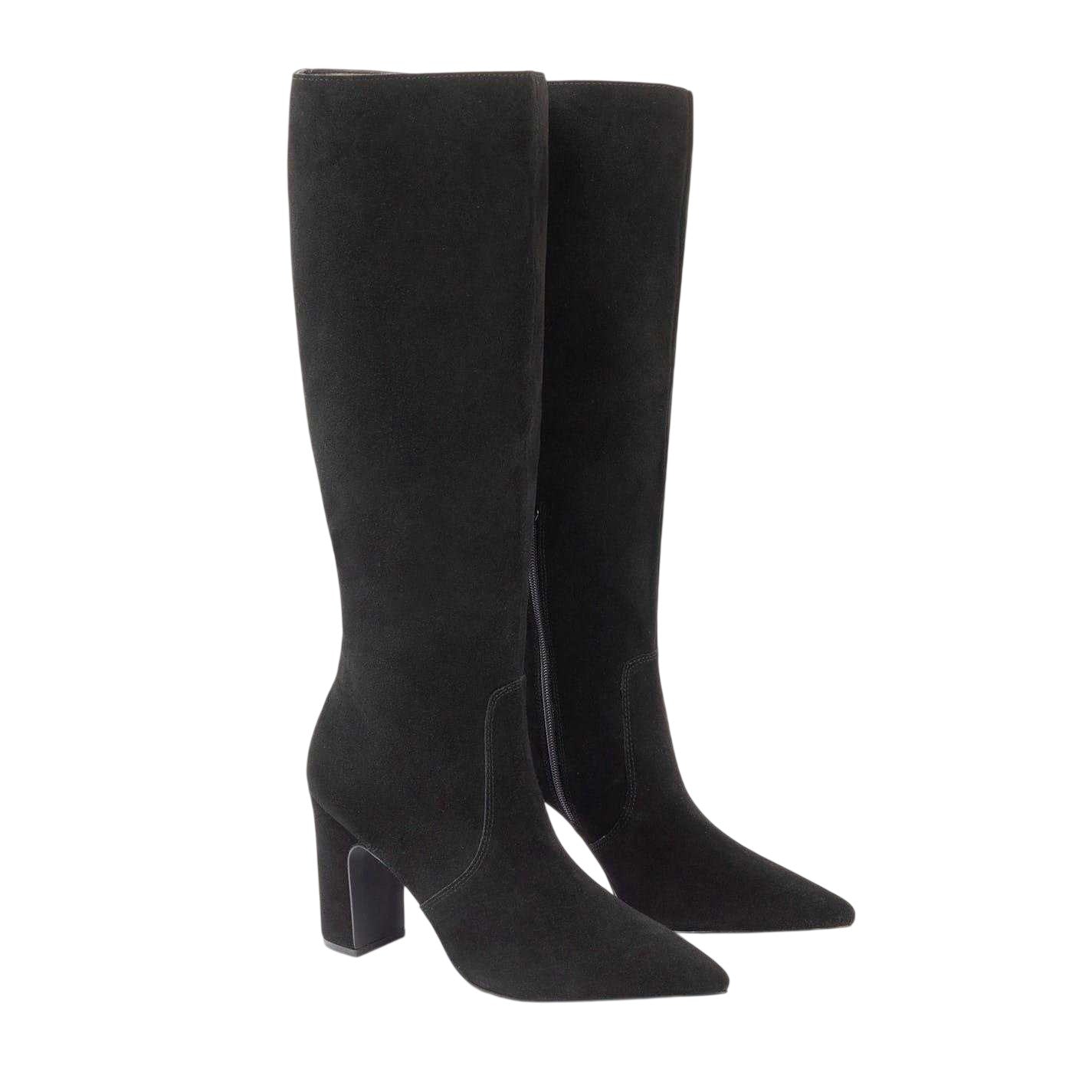 Black - Lifestyle - I Saw It First Womens-Ladies Suede Block Heel Knee-High Boots