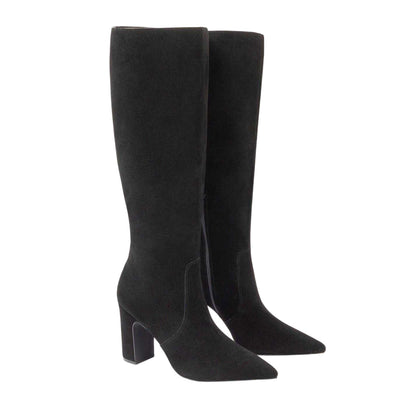 Black - Lifestyle - I Saw It First Womens-Ladies Suede Block Heel Knee-High Boots