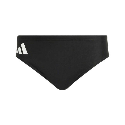Black-White - Front - Adidas Mens Logo Swimming Trunks