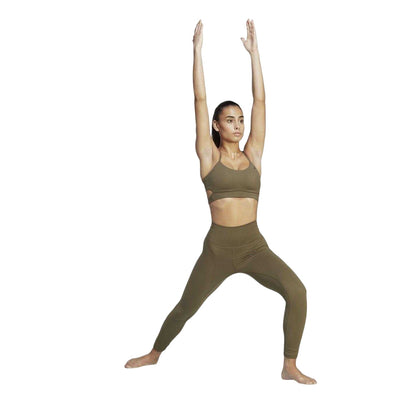 Olive Strata Marl - Lifestyle - Adidas Womens-Ladies Polyester Cut Out Yoga Leggings