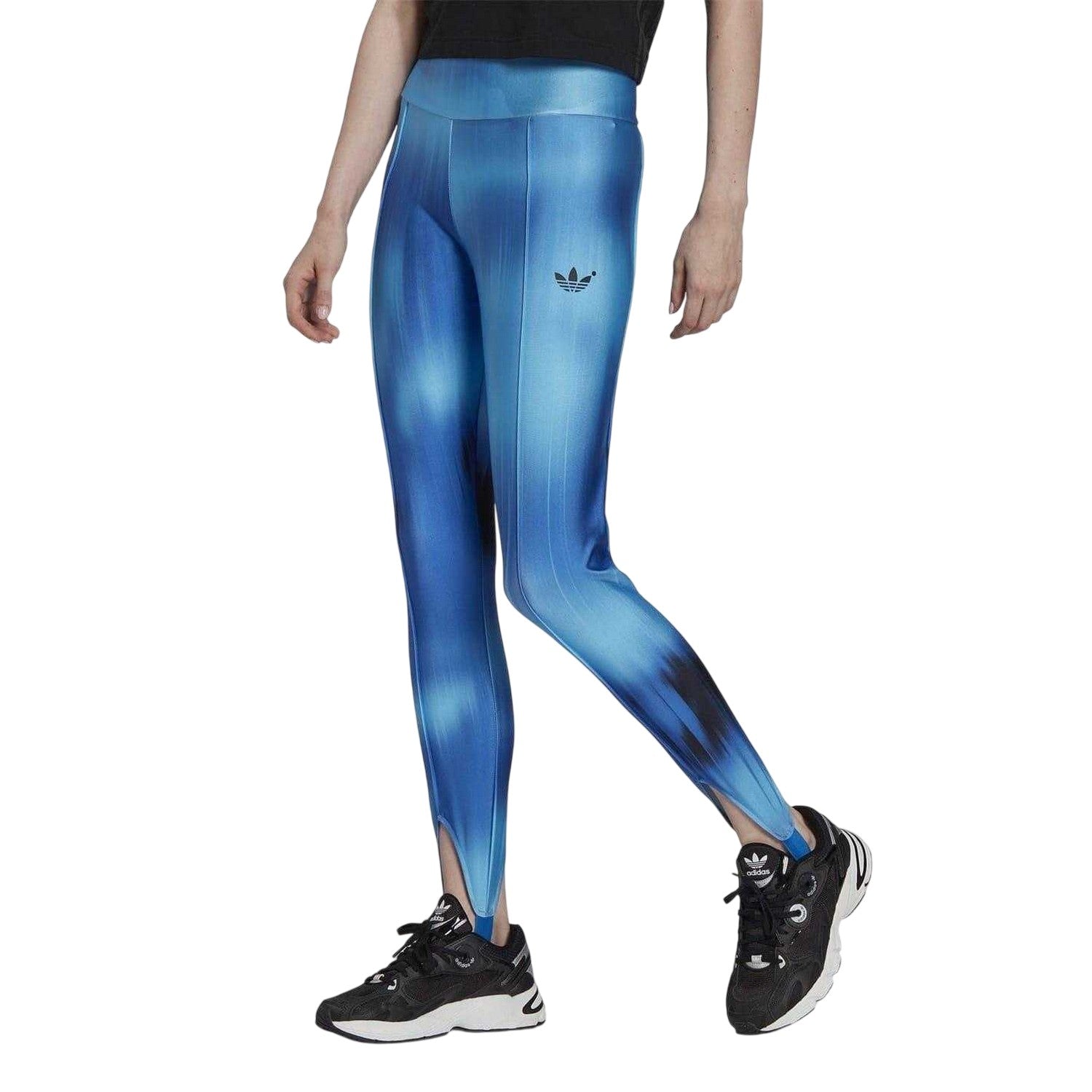 Multicoloured Print - Side - Adidas Womens-Ladies Logo Stirrup Leggings