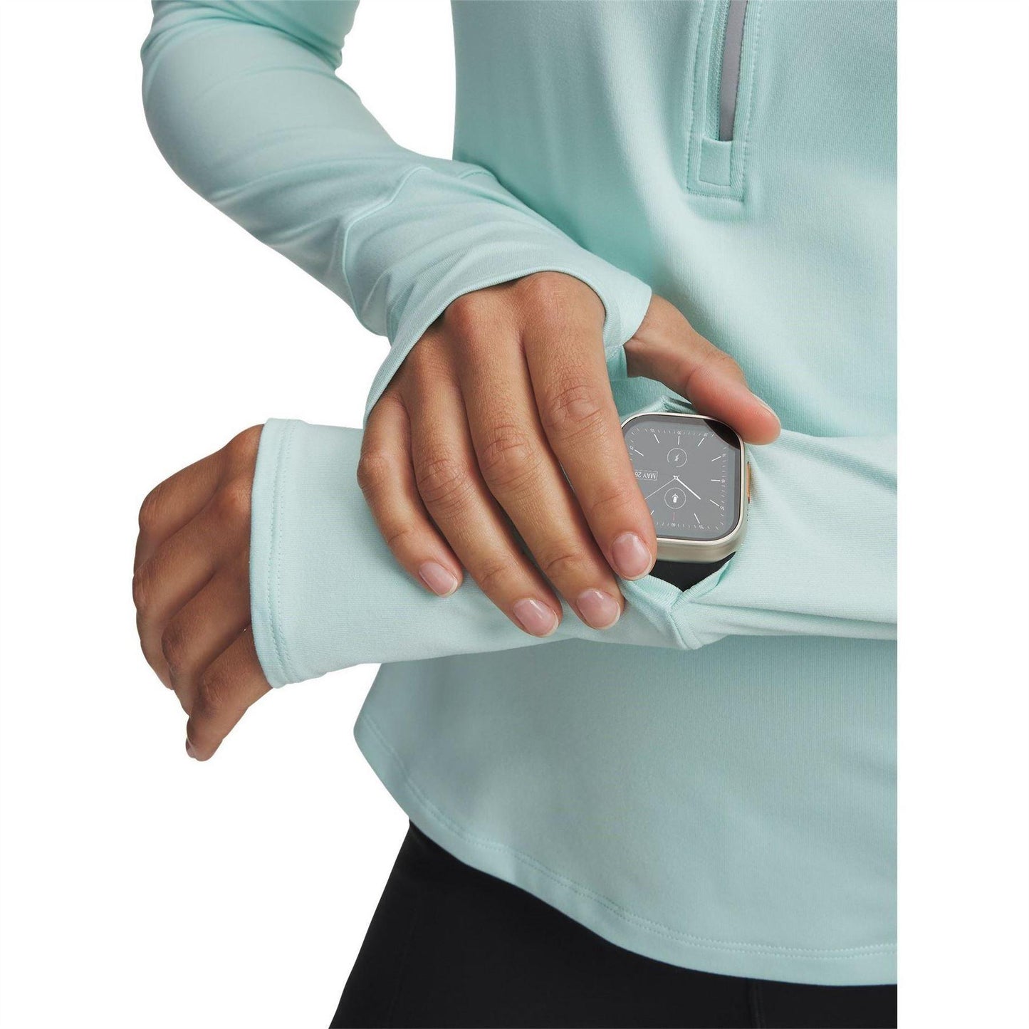 Mint - Side - Under Armour Womens-Ladies Qualifier Slim Performance Jacket