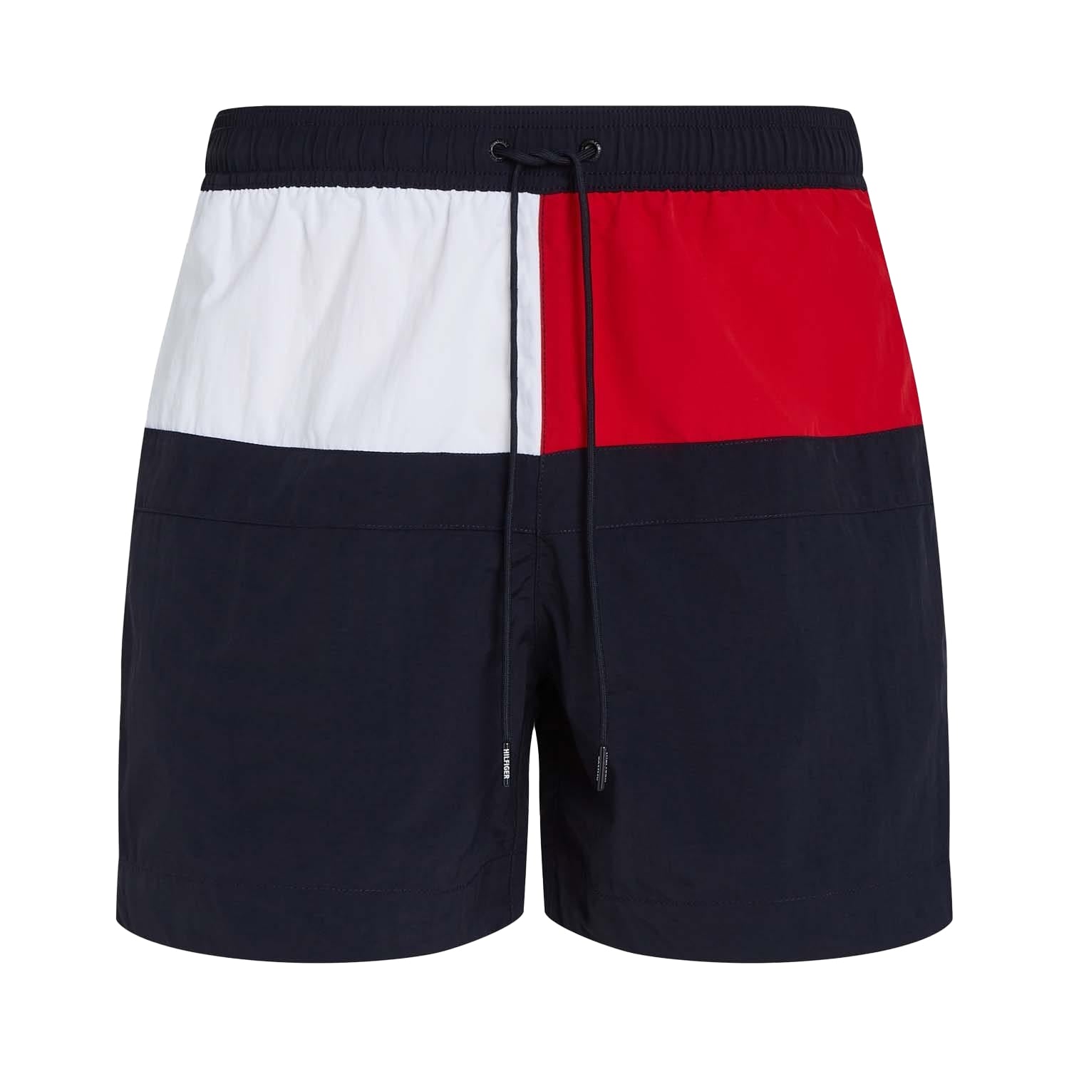 Blue - Front - Tommy Hilfiger Mens Flag Mid Length Swim Shorts