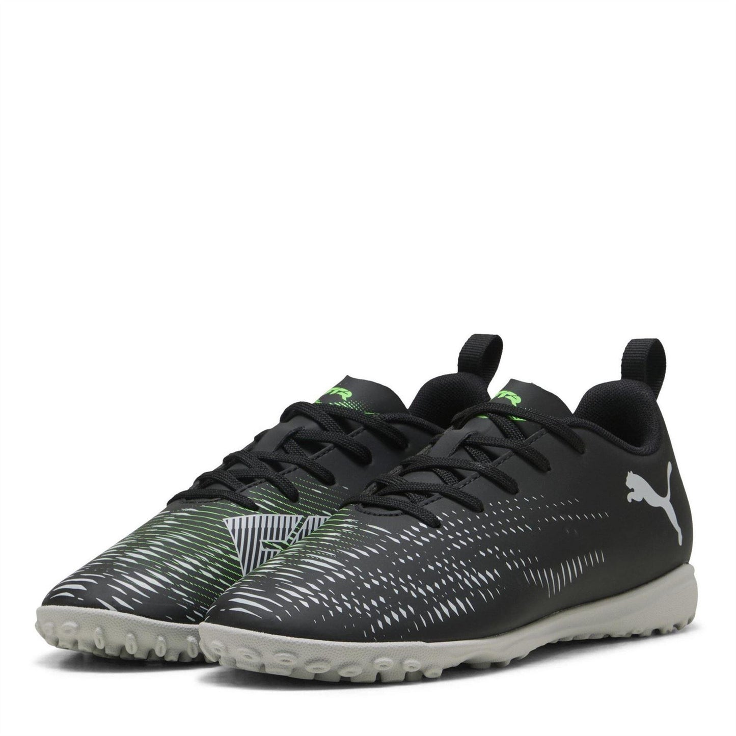 Black-Green - Front - Puma Childrens-Kids Future 8 Play Artificial Ground Football Boots
