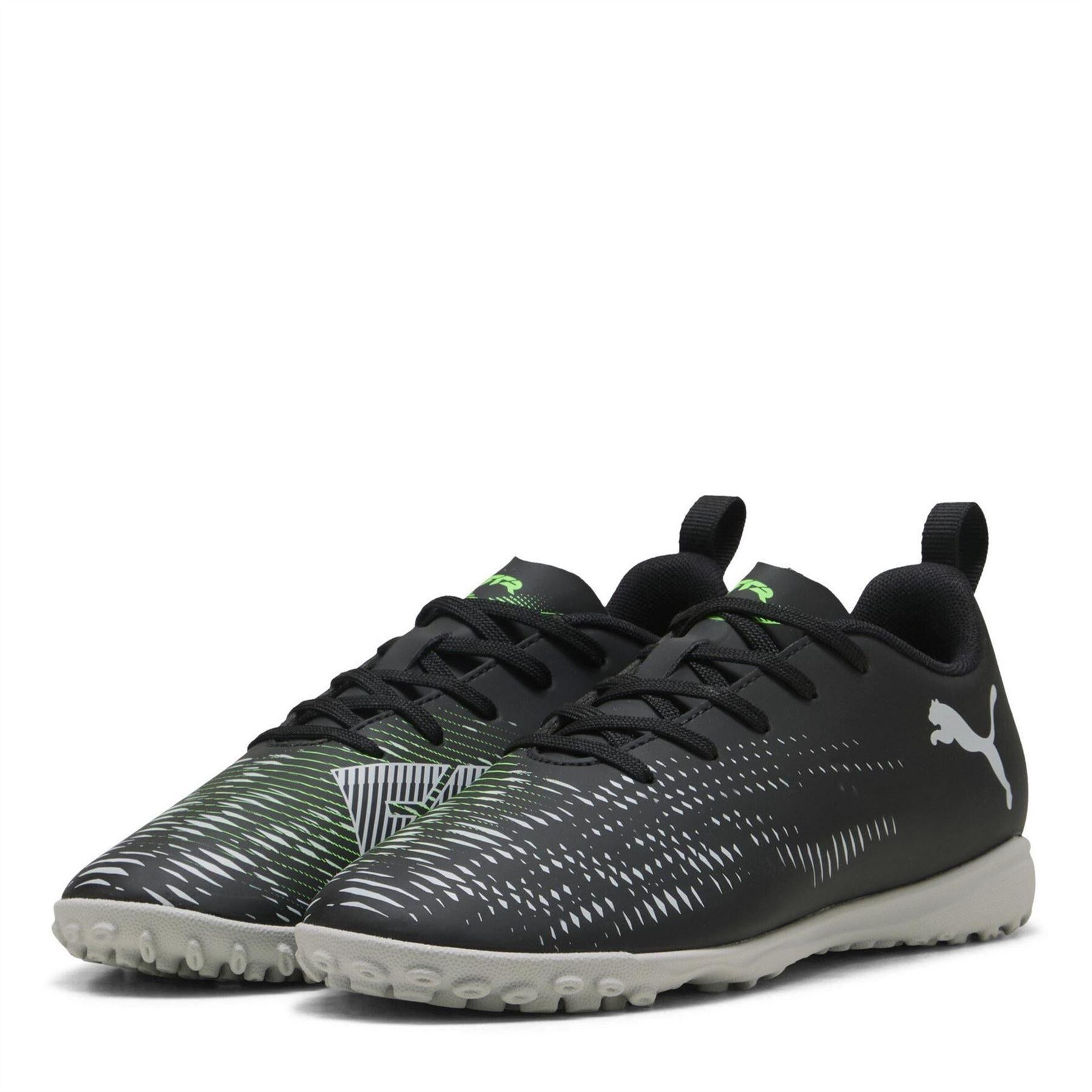 Black-Green - Front - Puma Childrens-Kids Future 8 Play Artificial Ground Football Boots