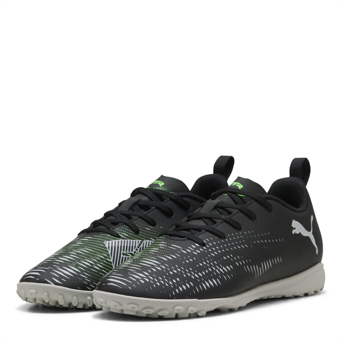 Black-Green - Front - Puma Childrens-Kids Future 8 Play Artificial Ground Football Boots