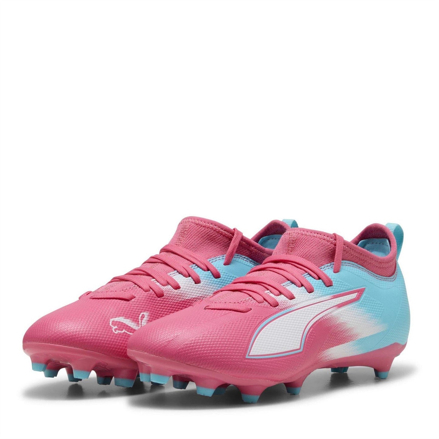 Pink-White - Front - Puma Childrens-Kids Ultra 5 Match Firm Ground Football Boots