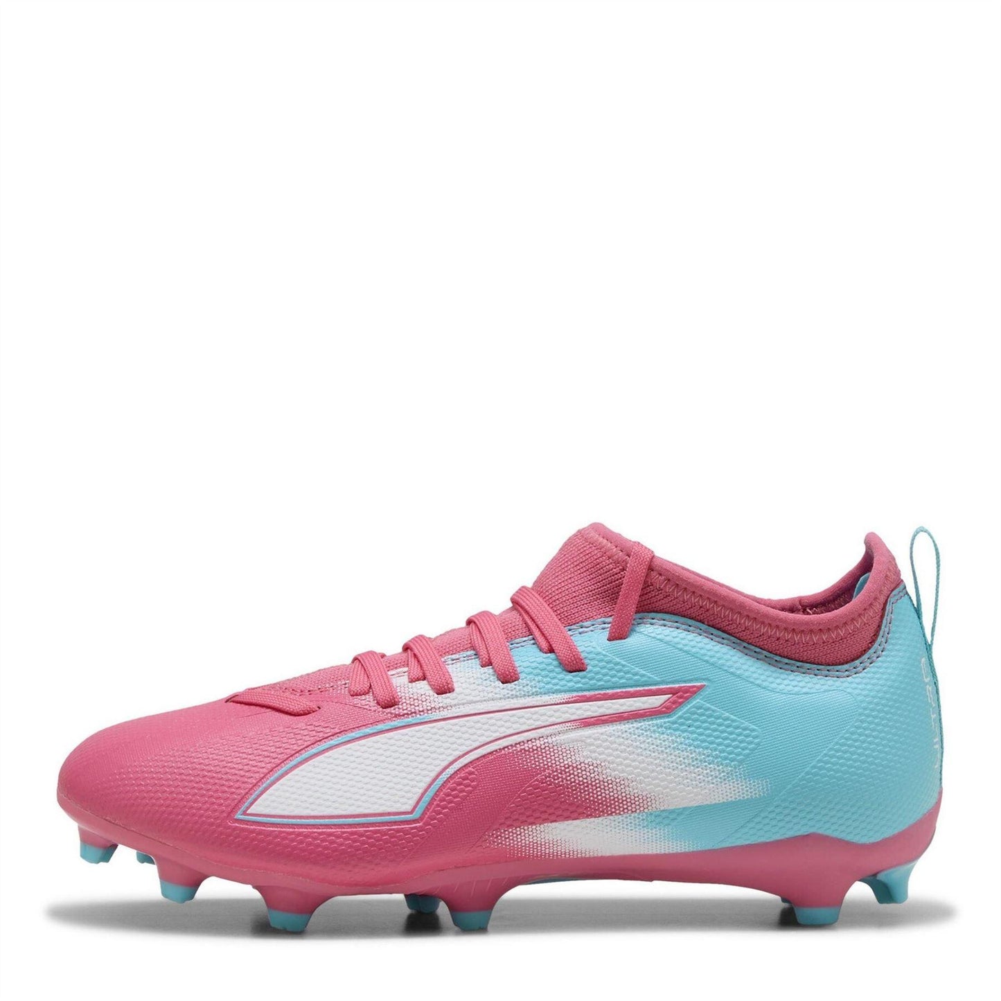 Pink-White - Back - Puma Childrens-Kids Ultra 5 Match Firm Ground Football Boots