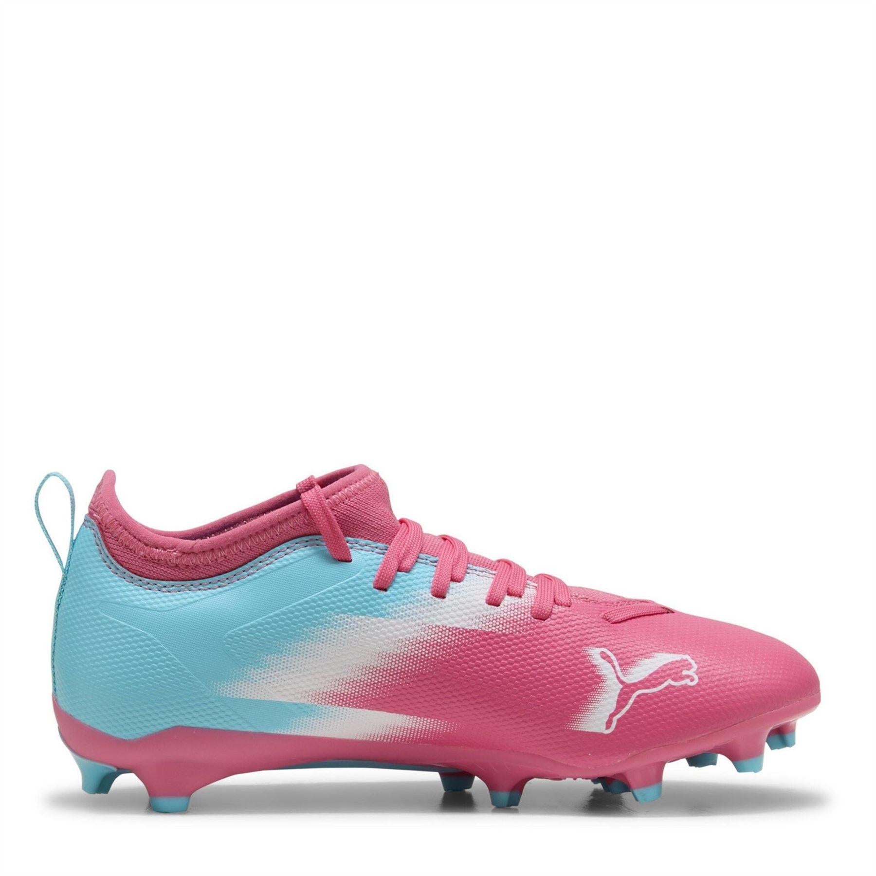 Pink-White - Lifestyle - Puma Childrens-Kids Ultra 5 Match Firm Ground Football Boots