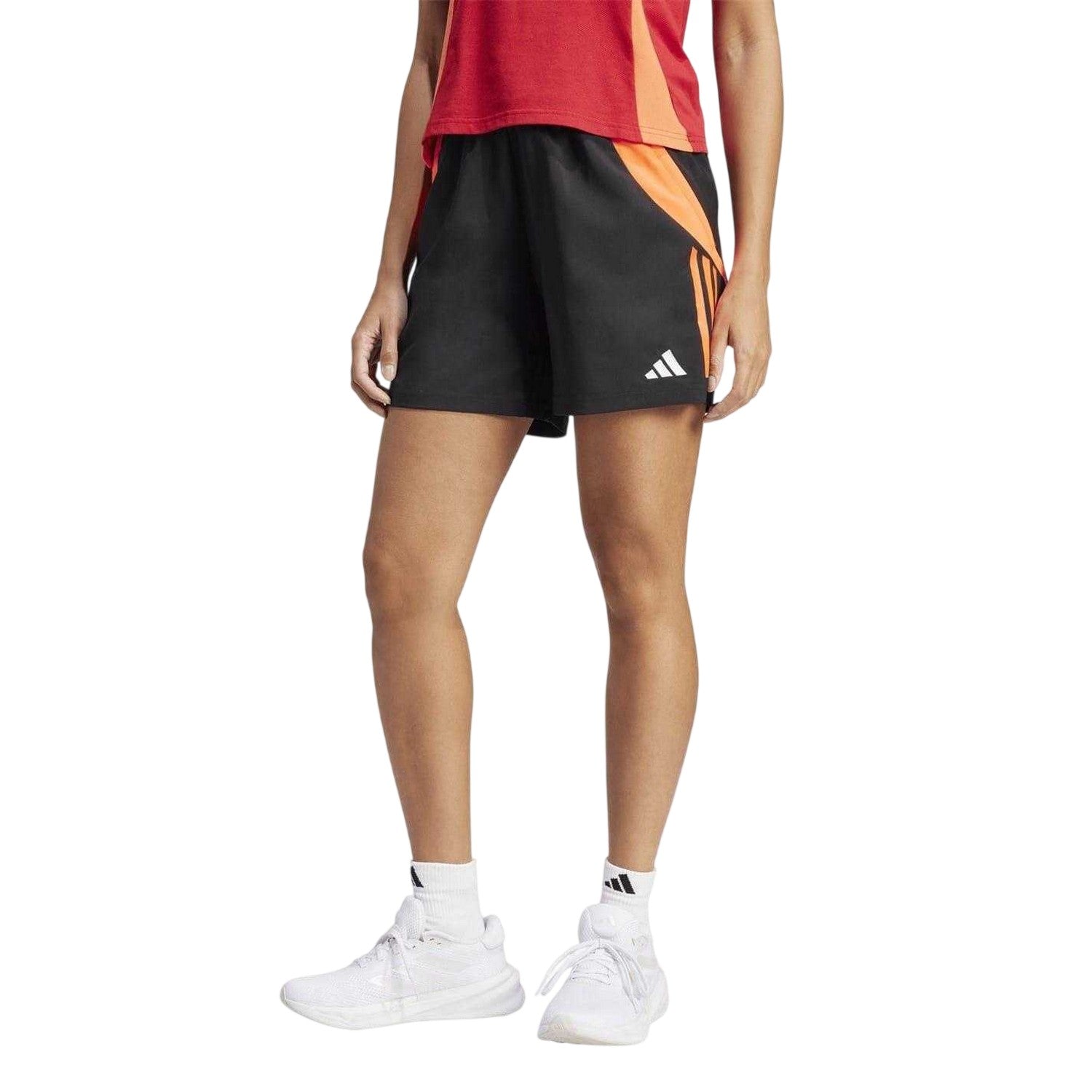 Black-Solar Red - Lifestyle - Adidas Womens-Ladies Tiro 24 Football Shorts