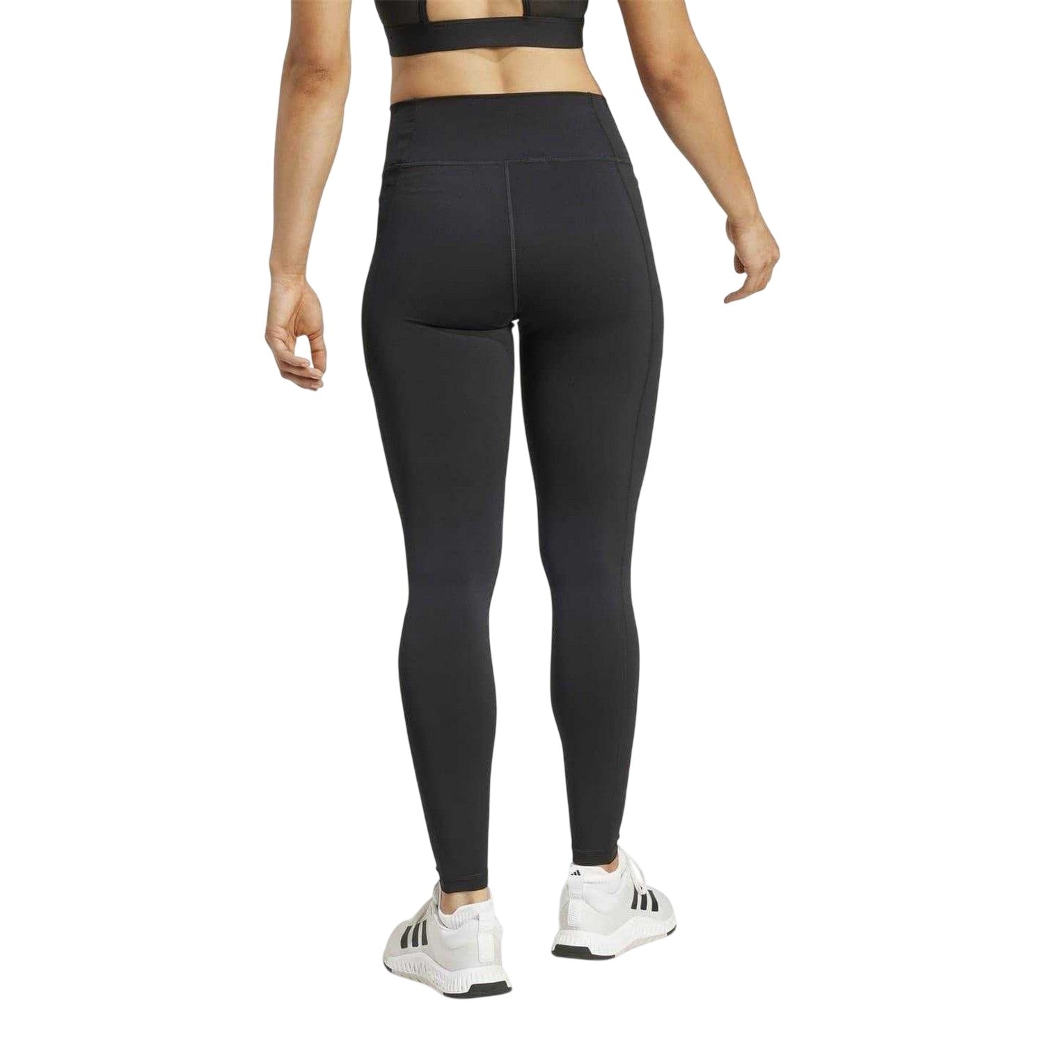 Black-White - Back - Adidas Womens-Ladies Train Essentials Leggings