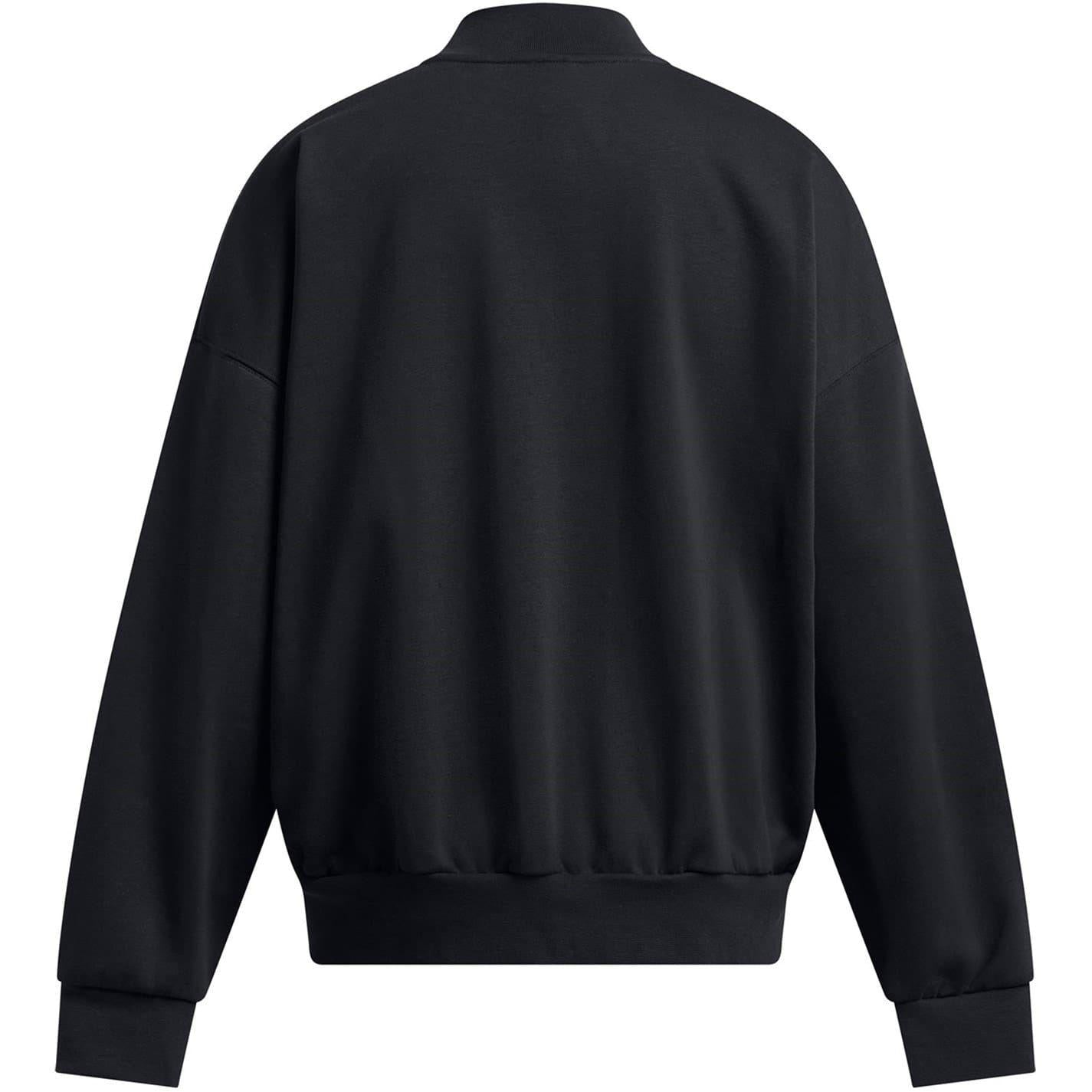 Black - Back - Under Armour Womens-Ladies Fleece Varsity Jacket